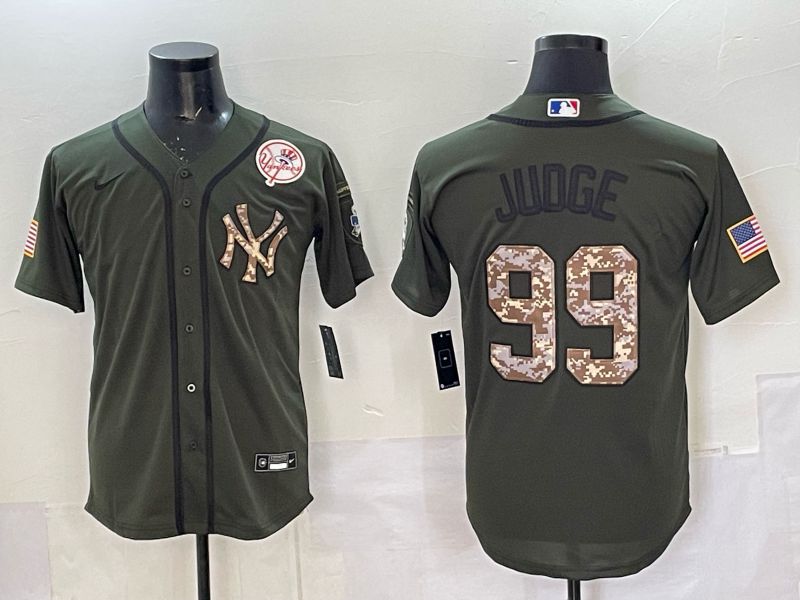 Men 2025 New York Yankees #99 Judge Green camo Nike MLB Jersey style 09